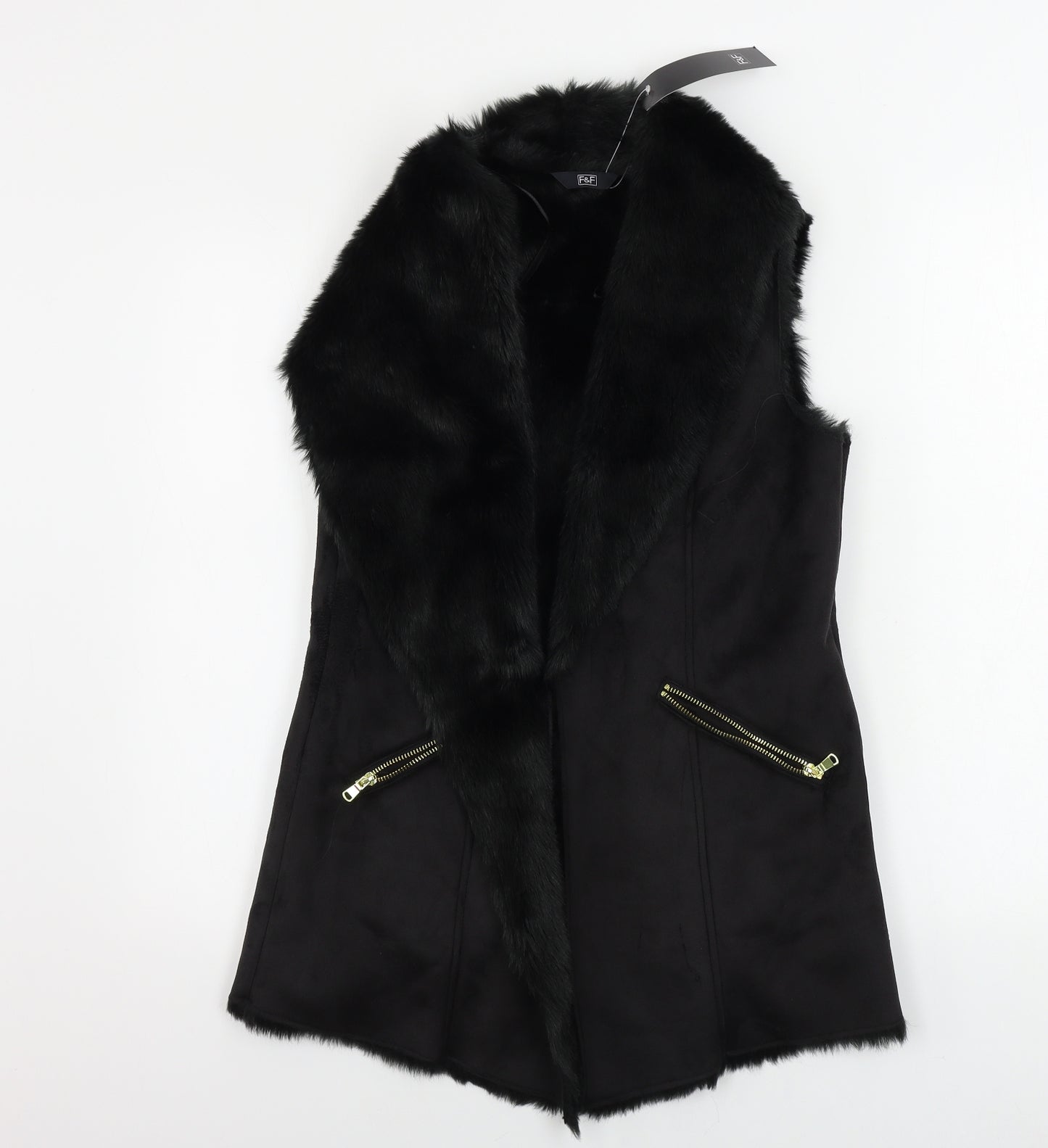 F&F  Womens Black   Gilet Coat Size 10