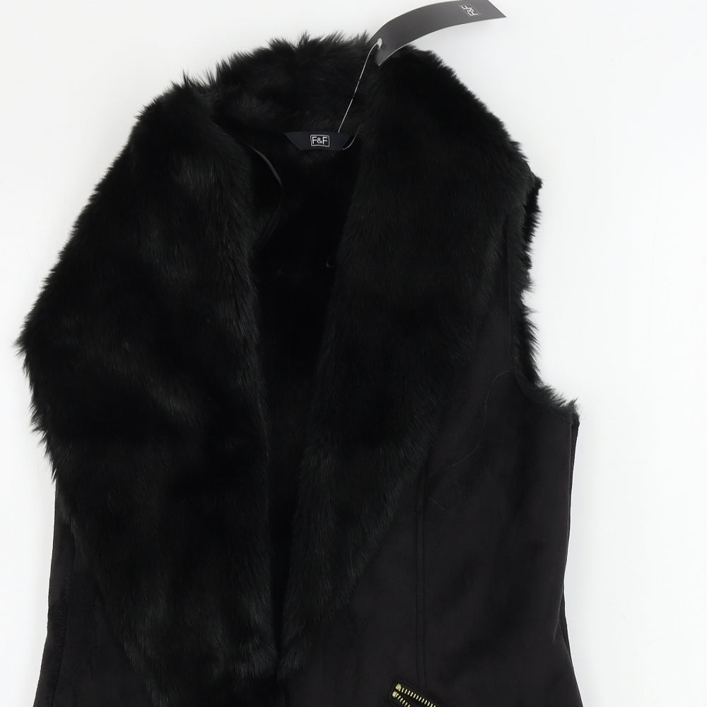F&F  Womens Black   Gilet Coat Size 10