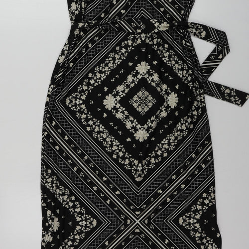 Preworn  Womens Black Geometric  A-Line  Size 8