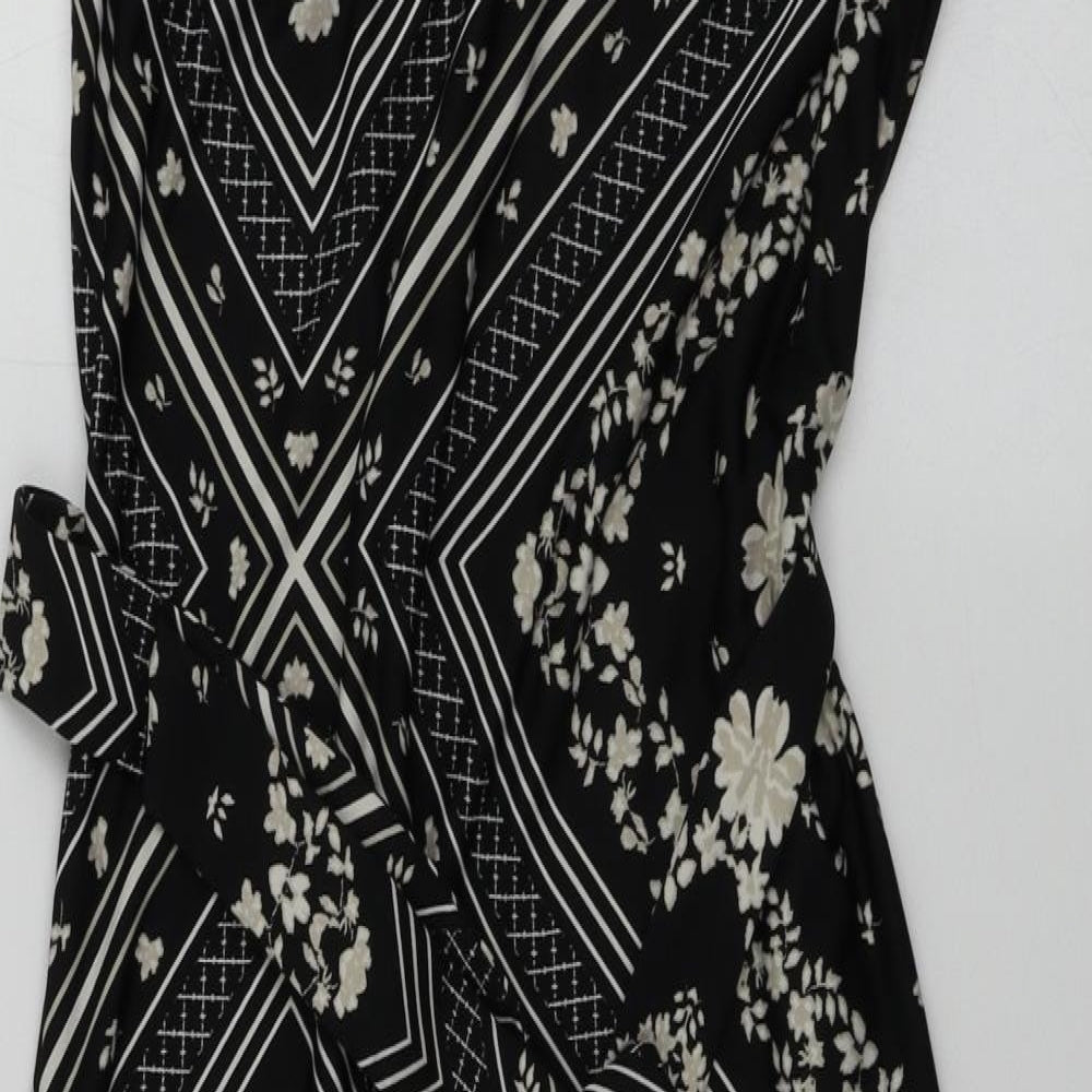 Preworn  Womens Black Geometric  A-Line  Size 8