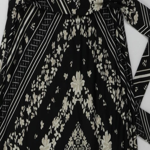 Preworn  Womens Black Geometric  A-Line  Size 8