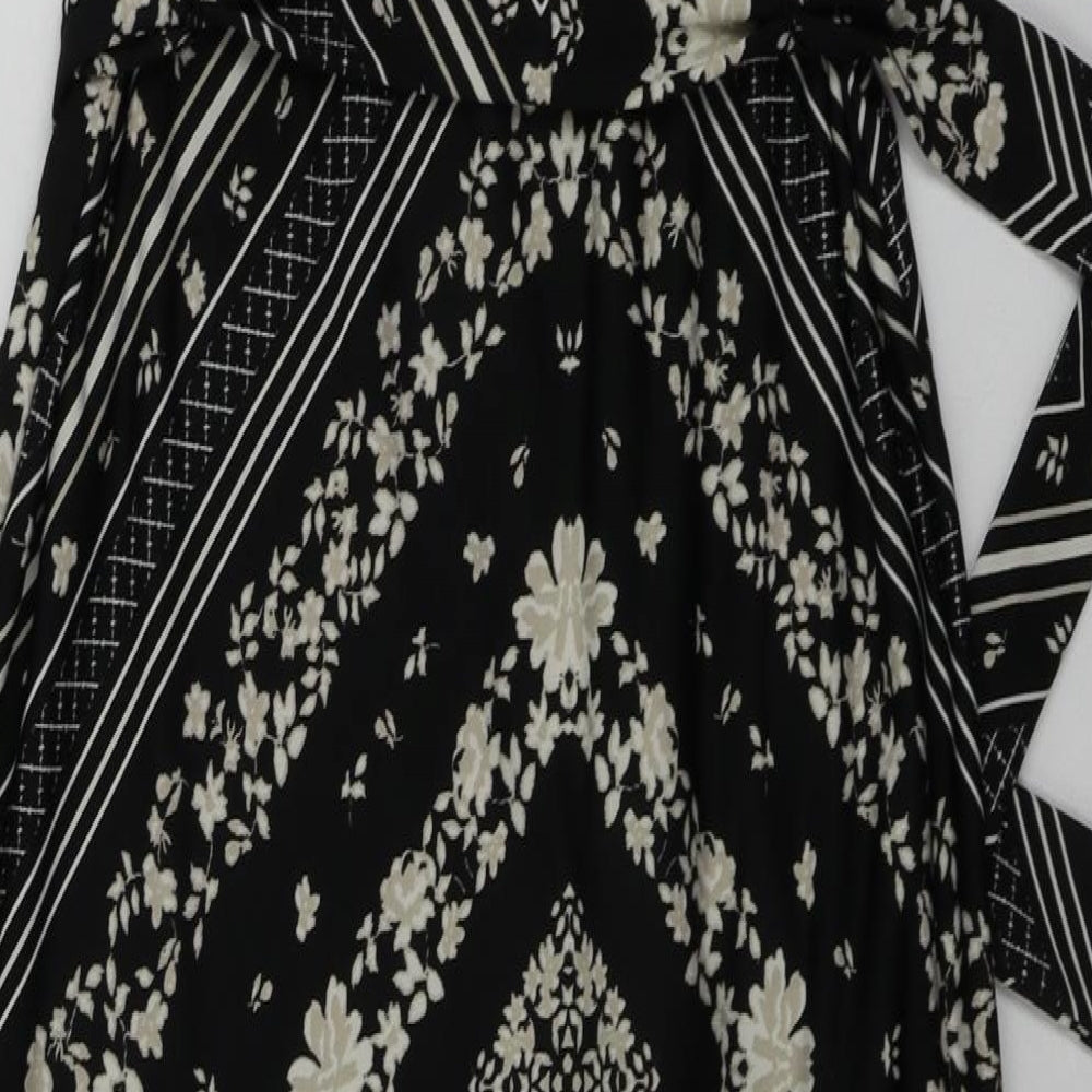 Preworn  Womens Black Geometric  A-Line  Size 8