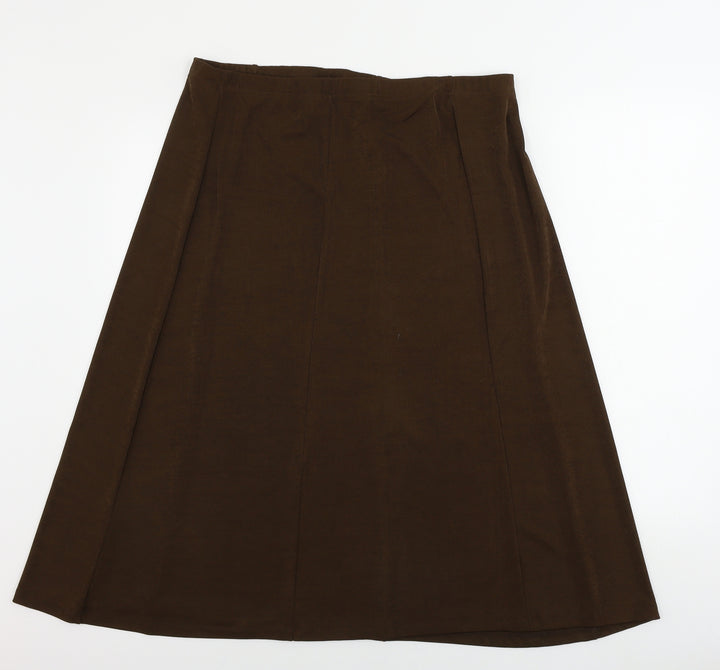 Damart Womens Brown A-Line Skirt Size L