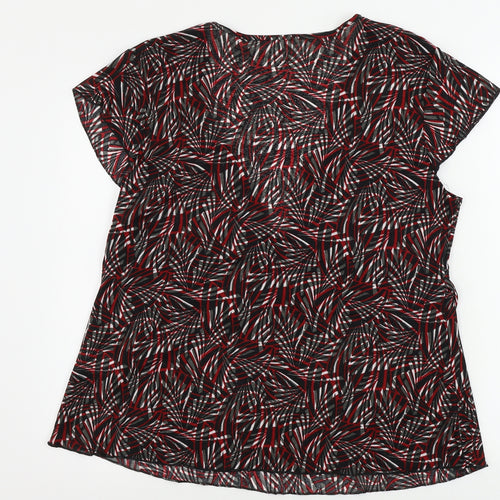 Damart Womens Black Geometric  Basic T-Shirt Size L