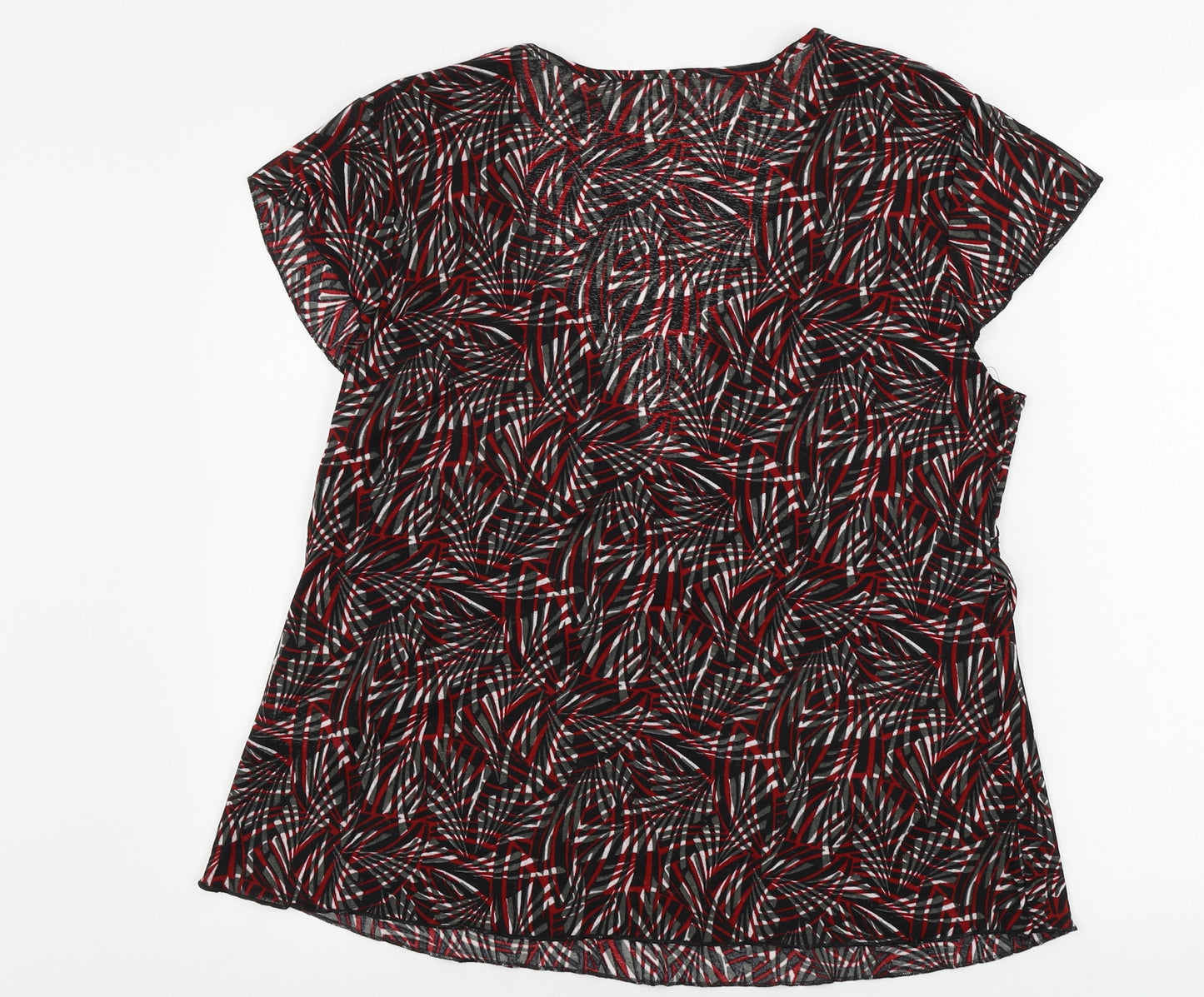Damart Womens Black Geometric  Basic T-Shirt Size L