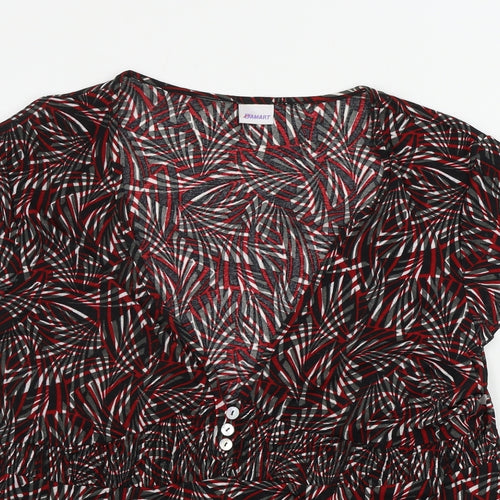 Damart Womens Black Geometric  Basic T-Shirt Size L
