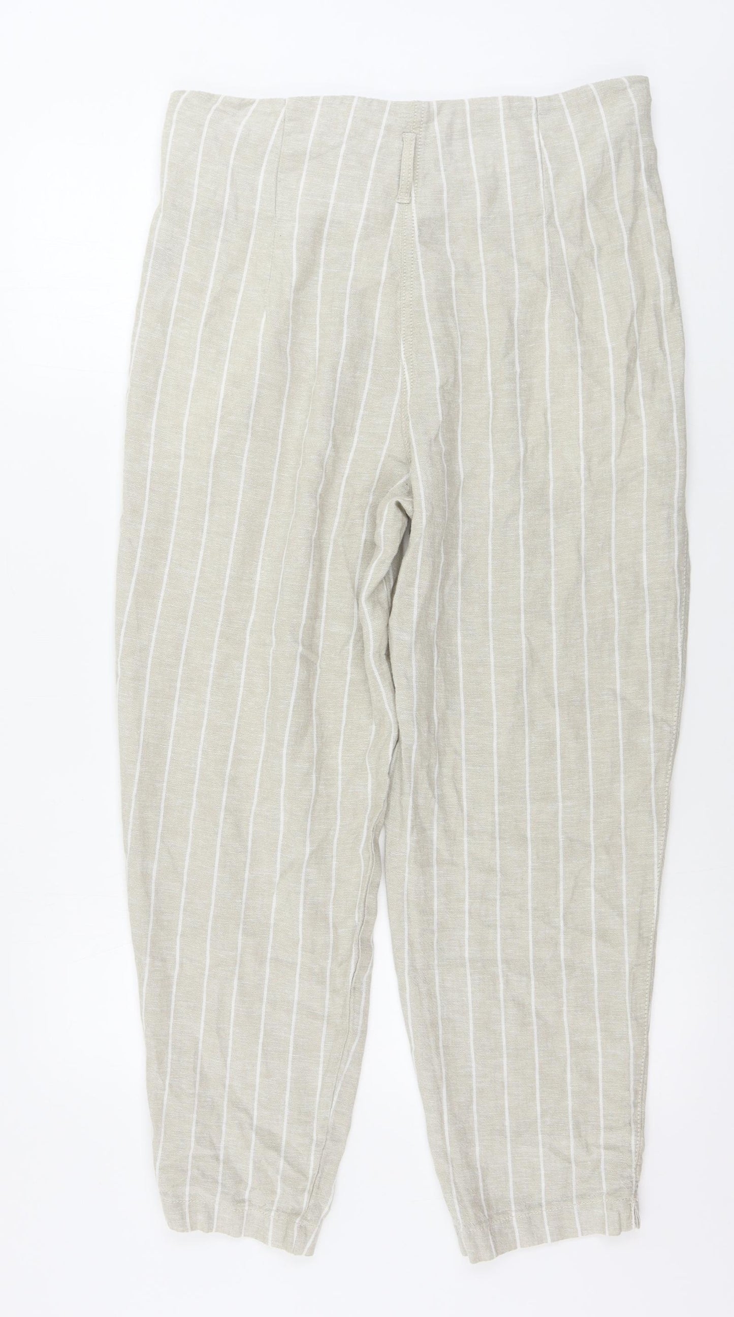 George  Womens Beige Striped  Trousers  Size 14 L25 in