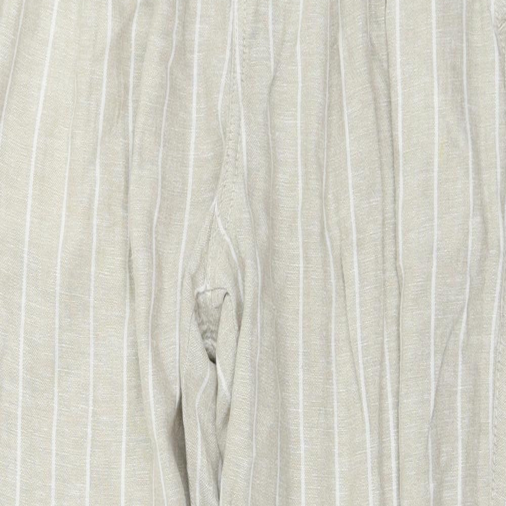 George  Womens Beige Striped  Trousers  Size 14 L25 in