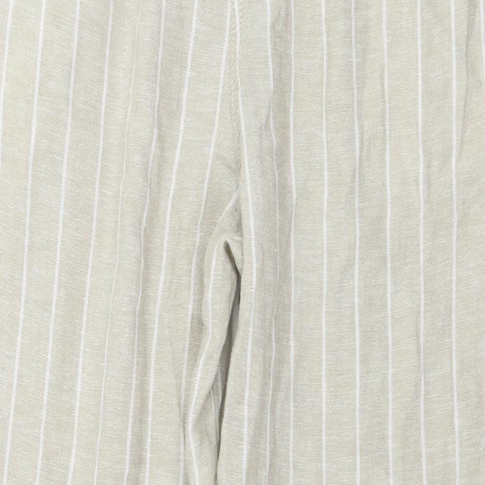 George  Womens Beige Striped  Trousers  Size 14 L25 in