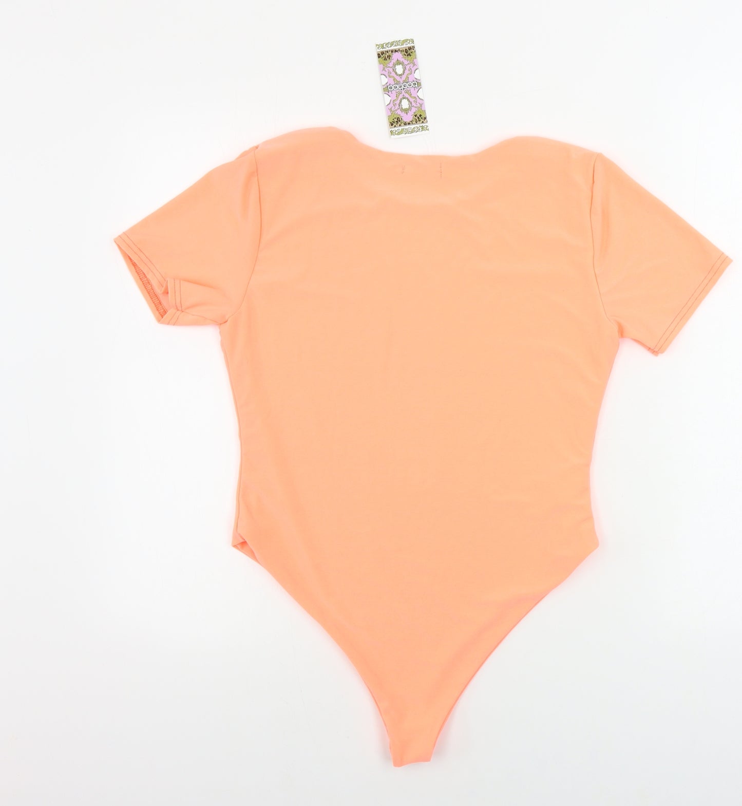 Boohoo  Womens Orange   Bodysuit One-Piece Size 14