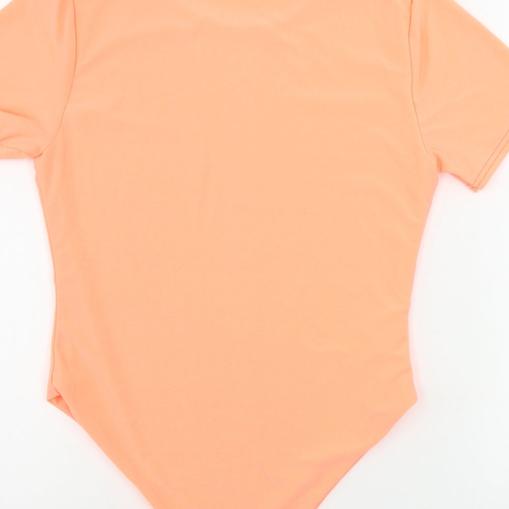 Boohoo  Womens Orange   Bodysuit One-Piece Size 14