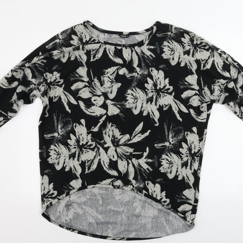 Roman  Womens Black Floral  Pullover Jumper Size 10