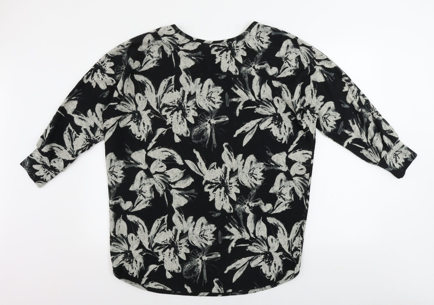 Roman  Womens Black Floral  Pullover Jumper Size 10