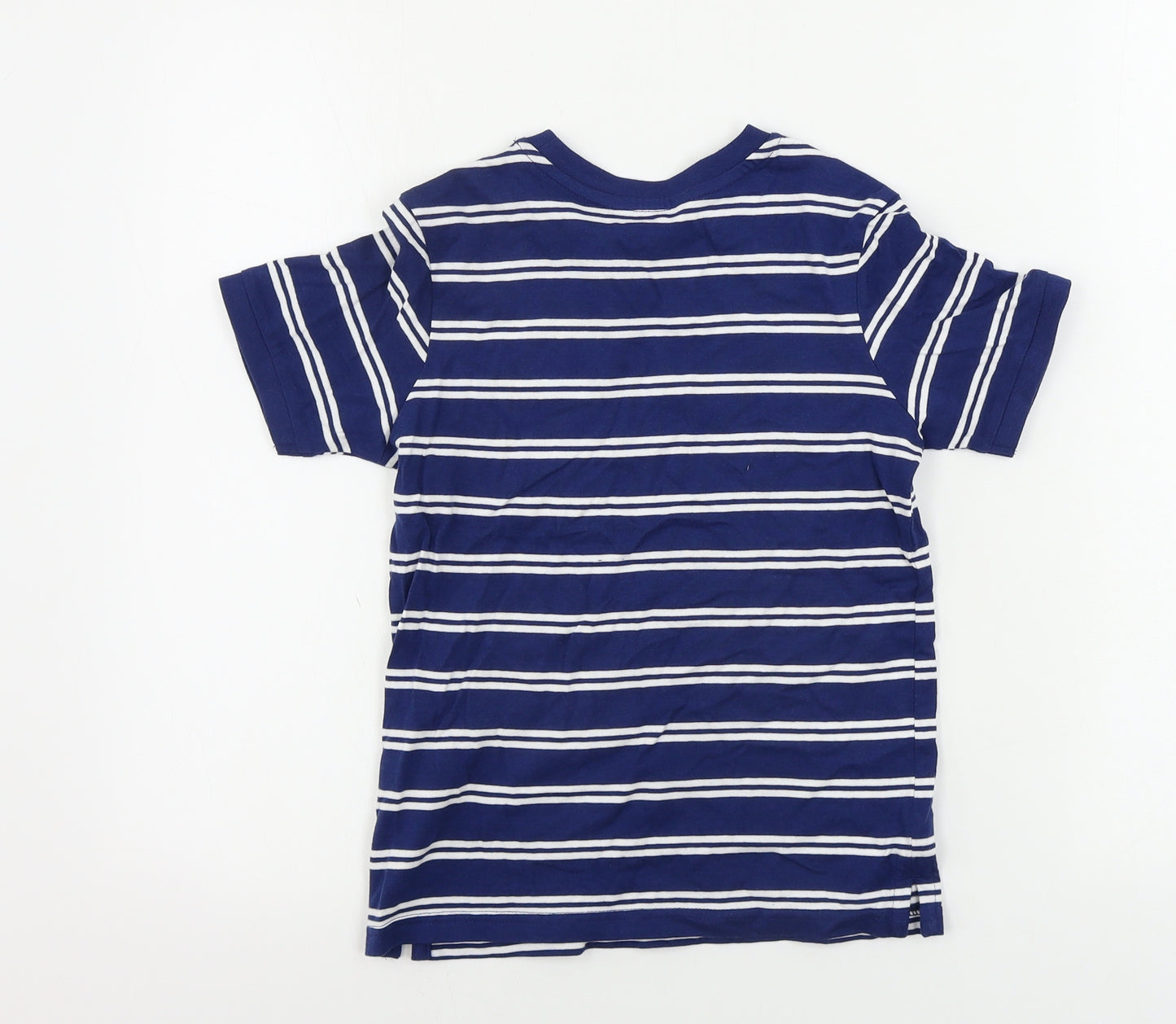 George  Boys Blue Striped  Basic T-Shirt Size 6-7 Years