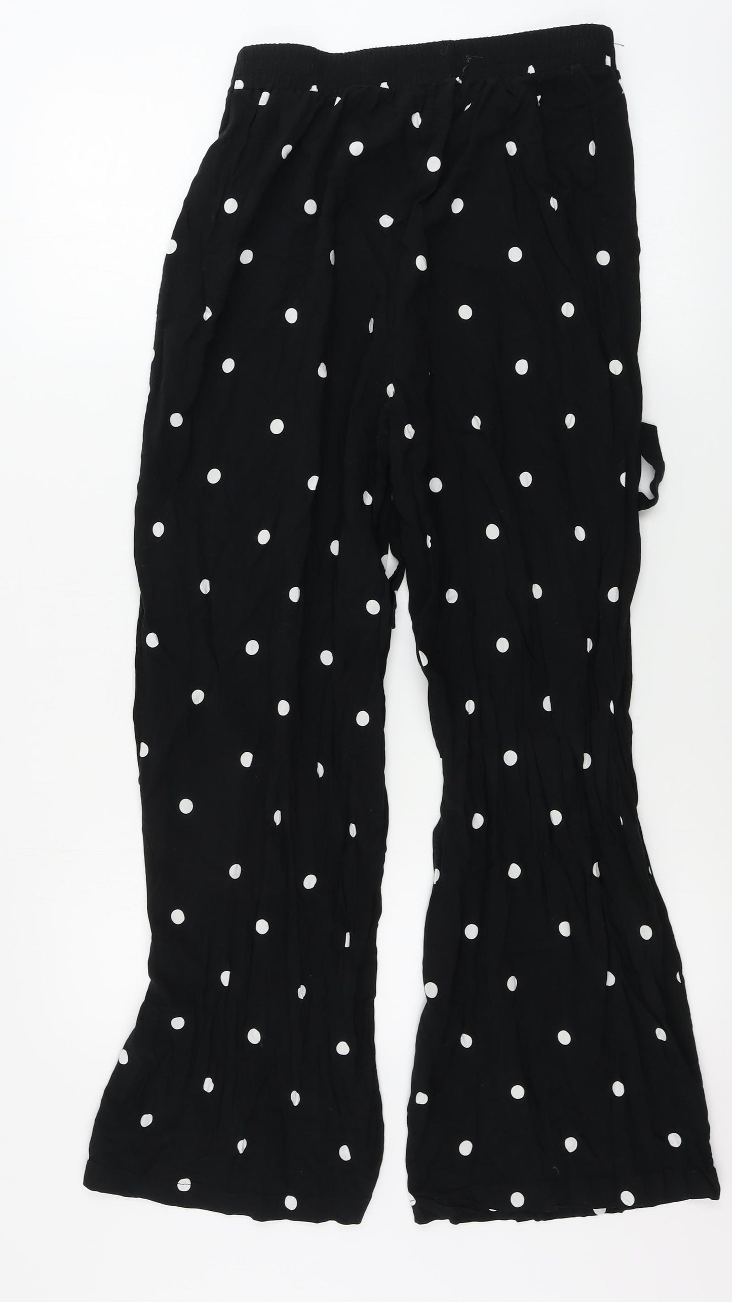 Primark  Womens Black Polka Dot  Trousers  Size 14 L26 in