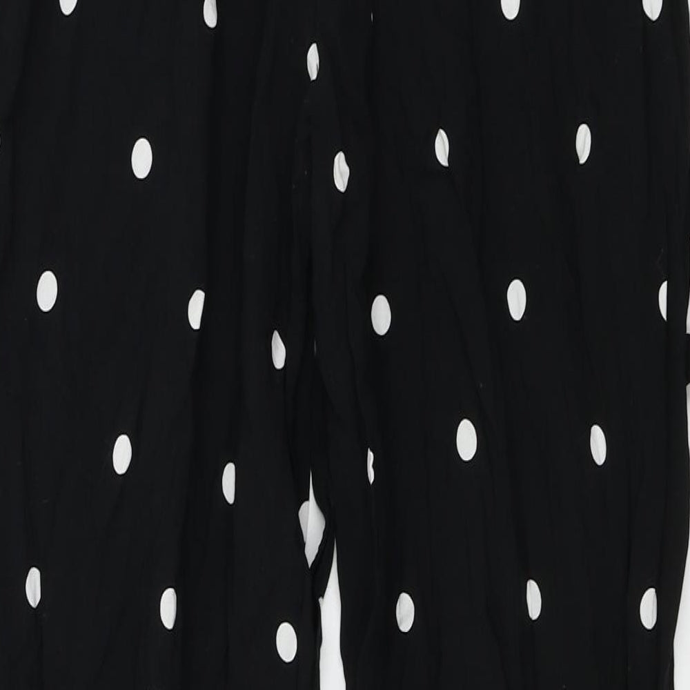 Primark  Womens Black Polka Dot  Trousers  Size 14 L26 in