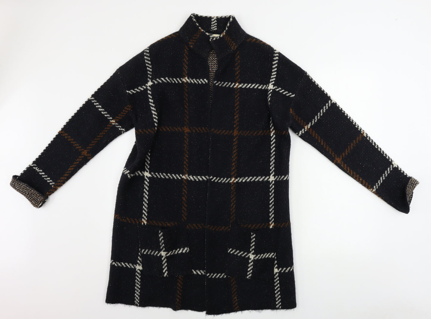 Papaya  Womens Black Check  Cardigan Jumper Size 16