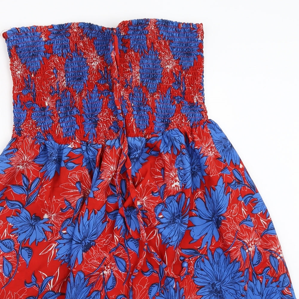 George Womens Red Floral  Fit & Flare  Size L