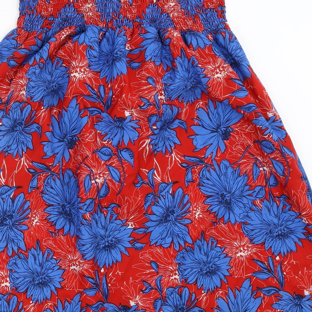 George Womens Red Floral  Fit & Flare  Size L