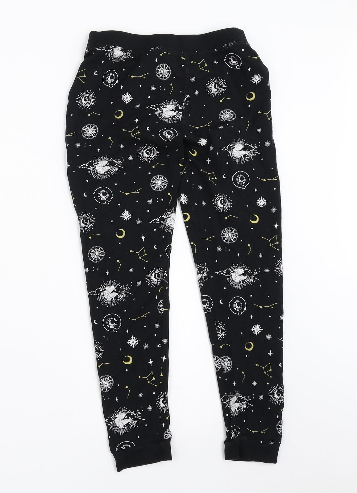 Marks and Spencer Girls Black Solid  Top Pyjama Pants Size 8-9 Years