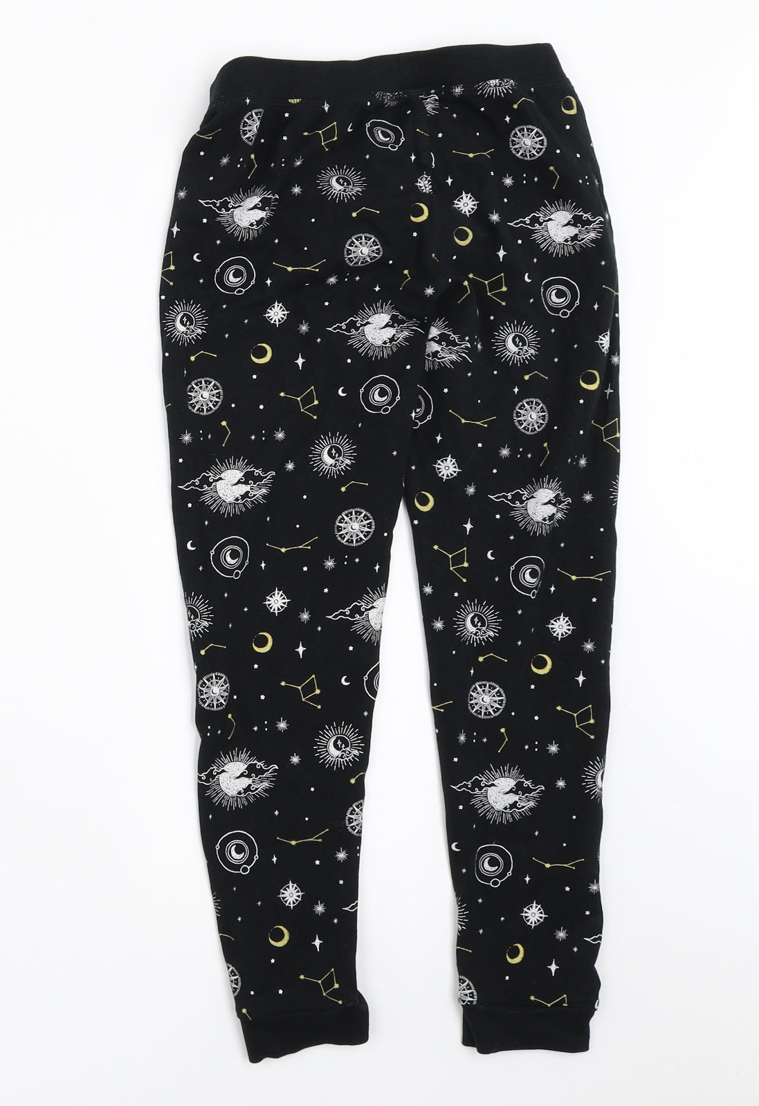 Marks and Spencer Girls Black Solid  Top Pyjama Pants Size 8-9 Years