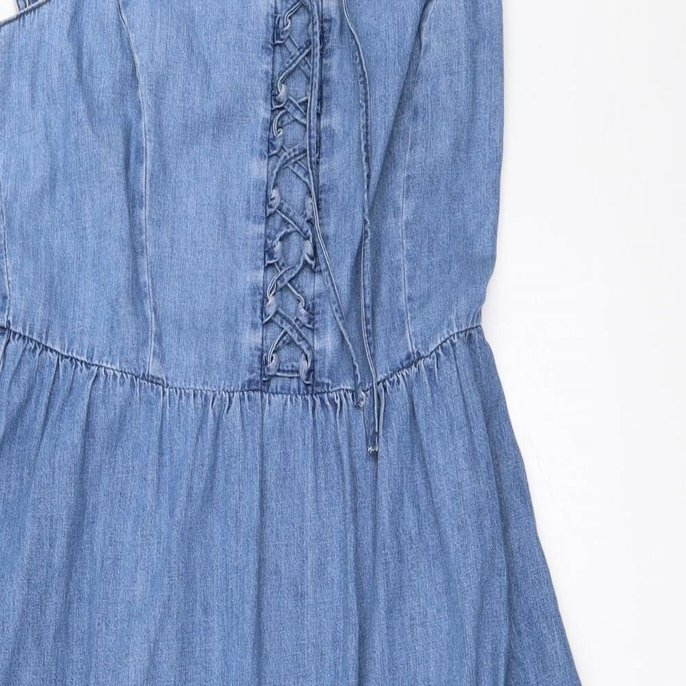 New Look Womens Blue  Denim Fit & Flare  Size 14