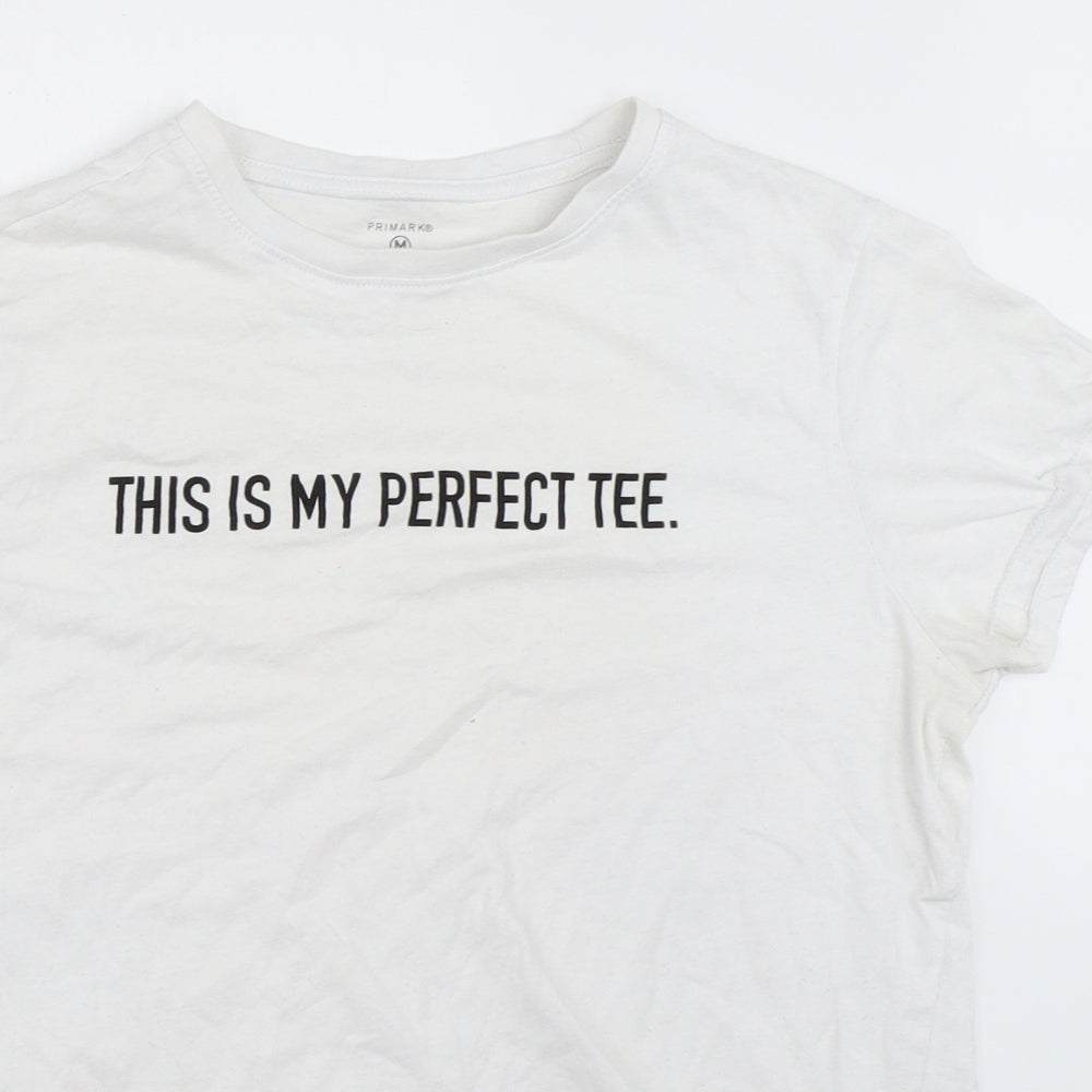 Primark Womens White   Basic T-Shirt Size M