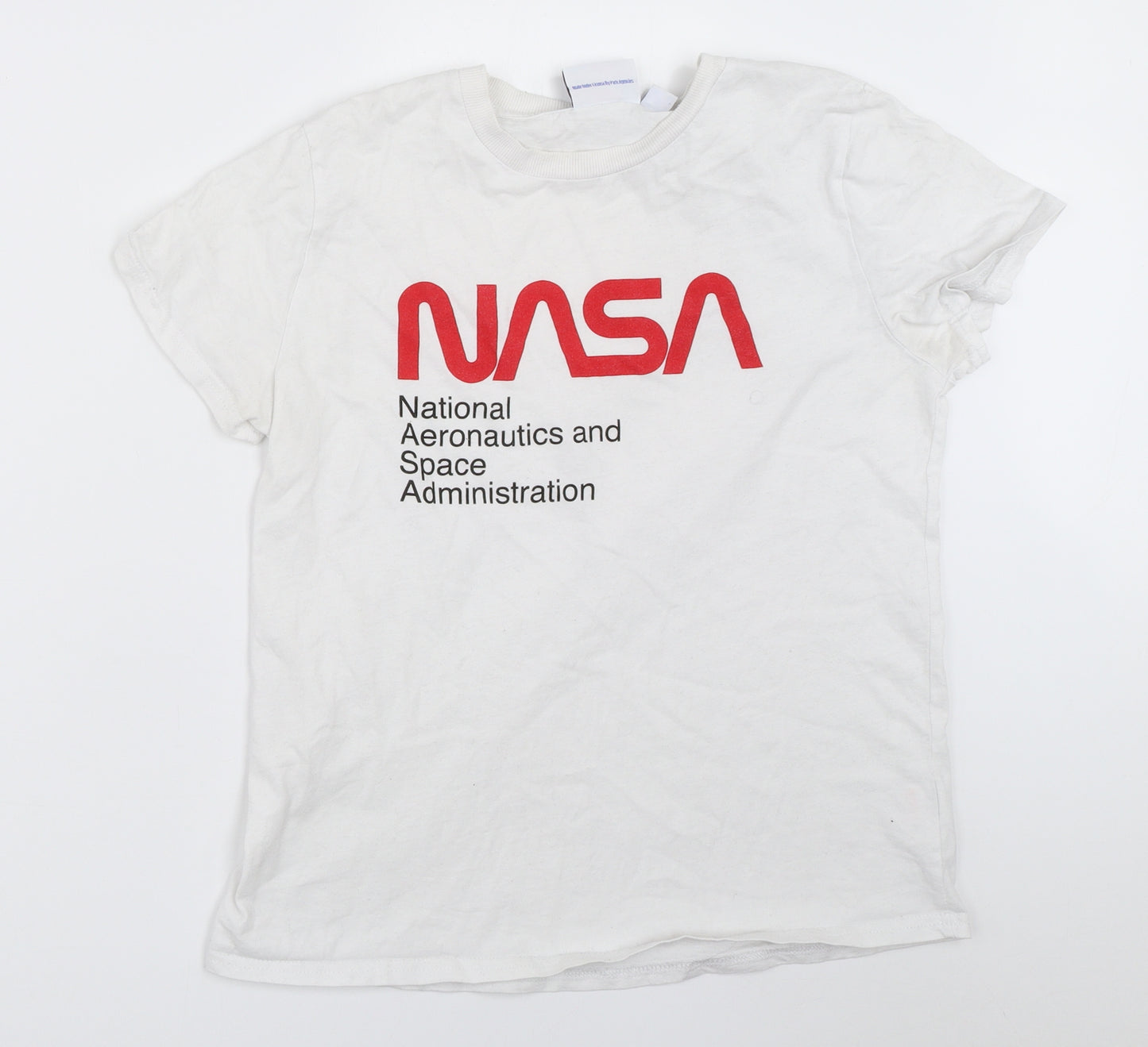 Primark Womens White   Basic T-Shirt Size S  - nasa