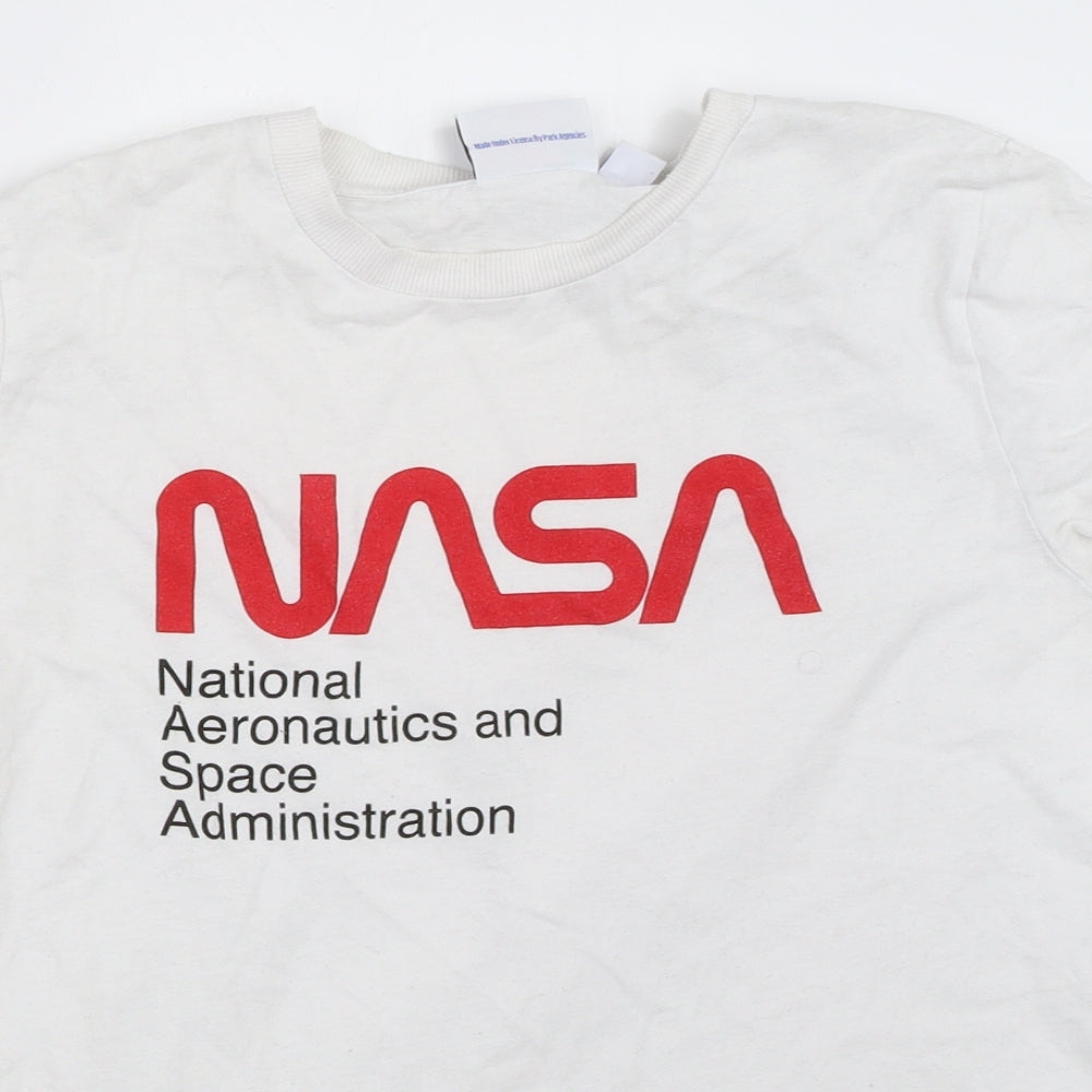 Primark Womens White   Basic T-Shirt Size S  - nasa