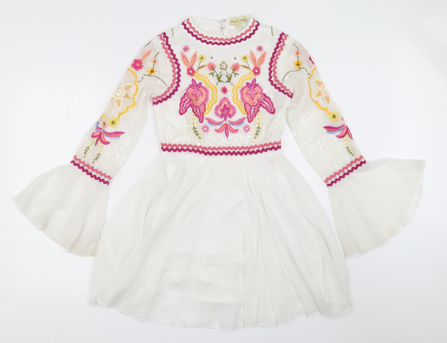 Frock and Frill Womens White   Fit & Flare  Size 6