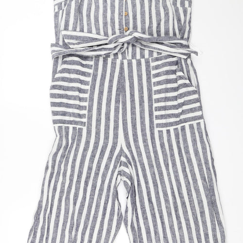 F&F Womens Blue Striped  Jumpsuit One-Piece Size 16