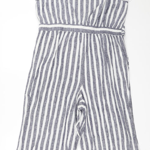 F&F Womens Blue Striped  Jumpsuit One-Piece Size 16