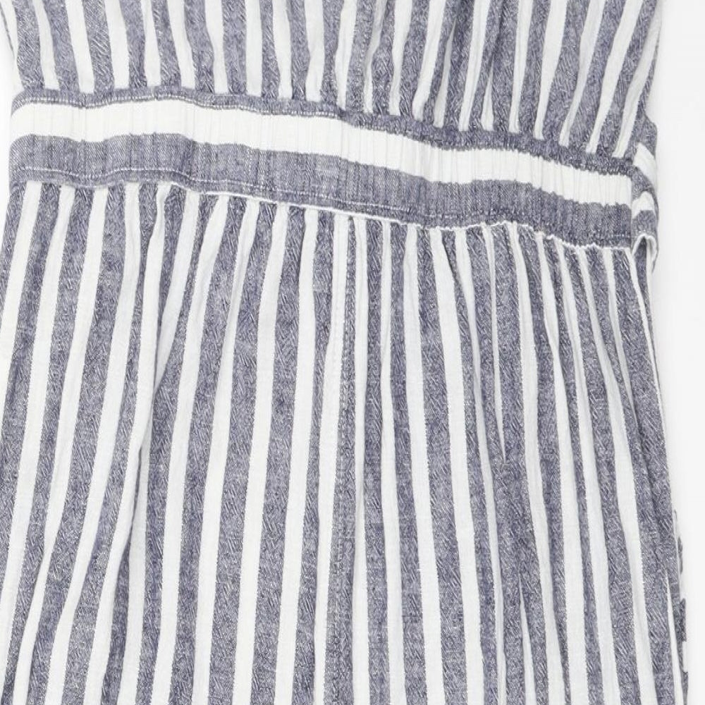 F&F Womens Blue Striped  Jumpsuit One-Piece Size 16