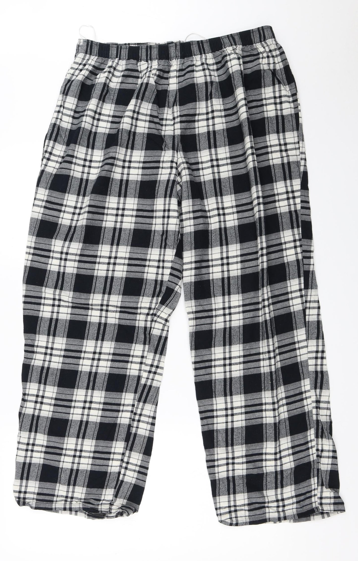 Marks and Spencer Womens Black Check  Top Pyjama Pants Size 18