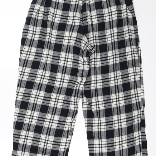 Marks and Spencer Womens Black Check  Top Pyjama Pants Size 18