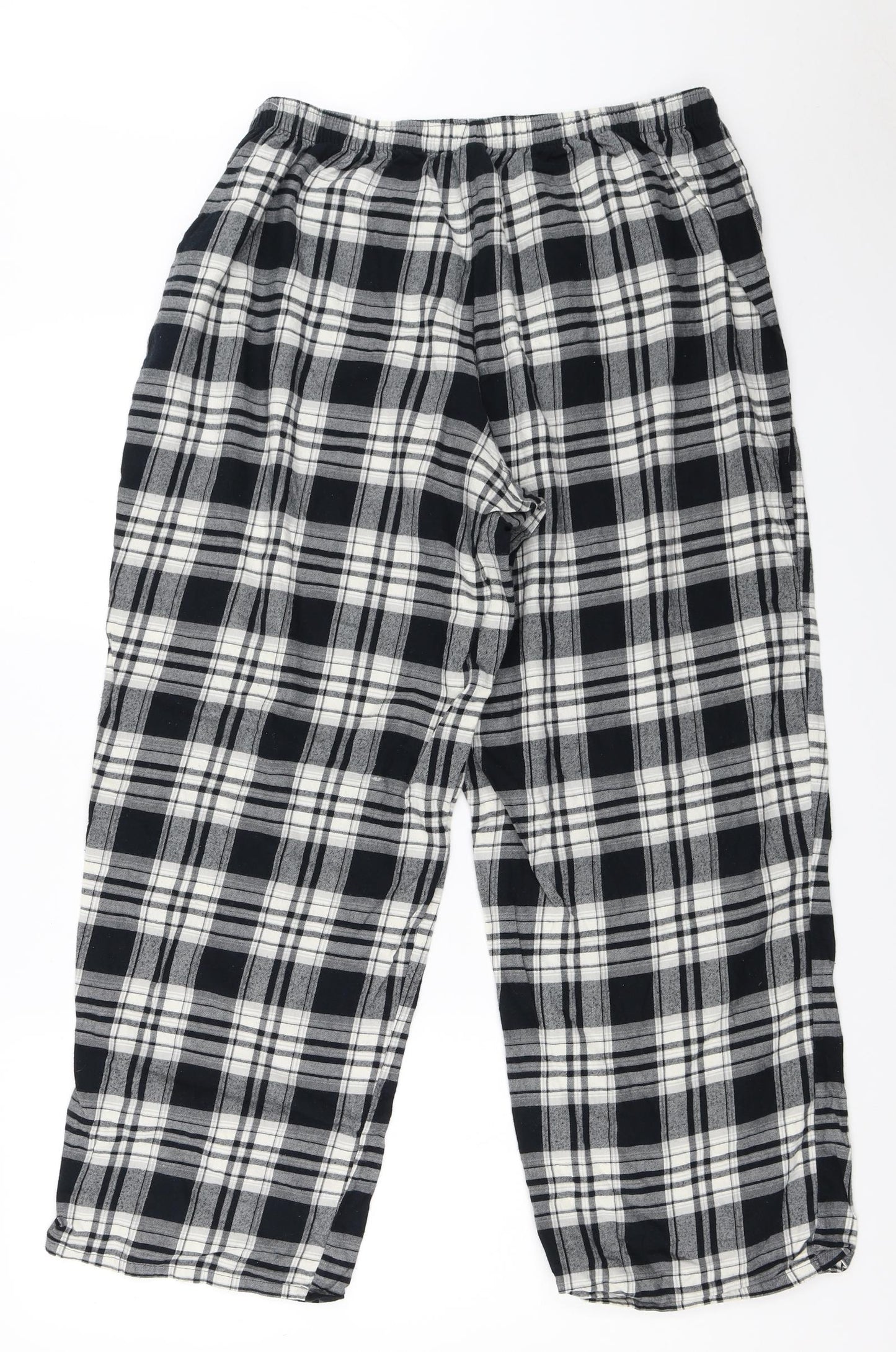 Marks and Spencer Womens Black Check  Top Pyjama Pants Size 18