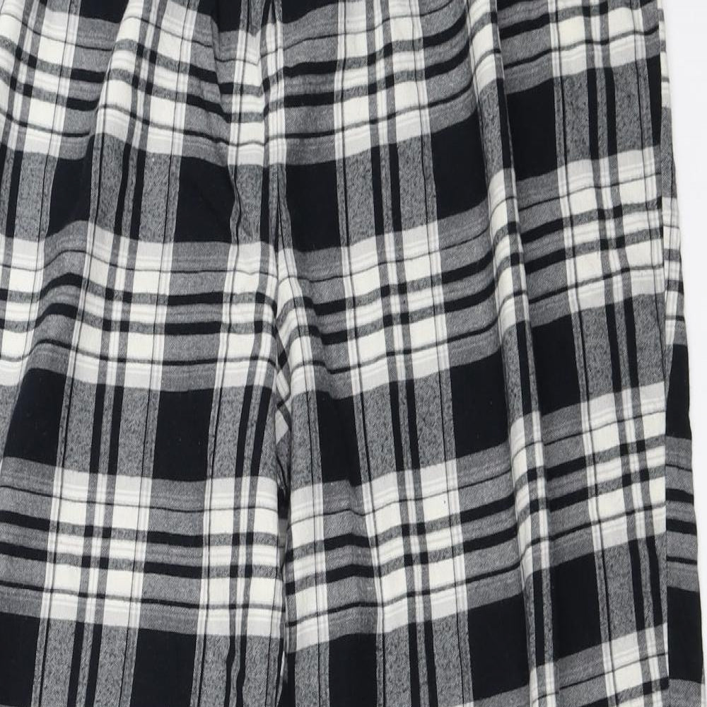 Marks and Spencer Womens Black Check  Top Pyjama Pants Size 18