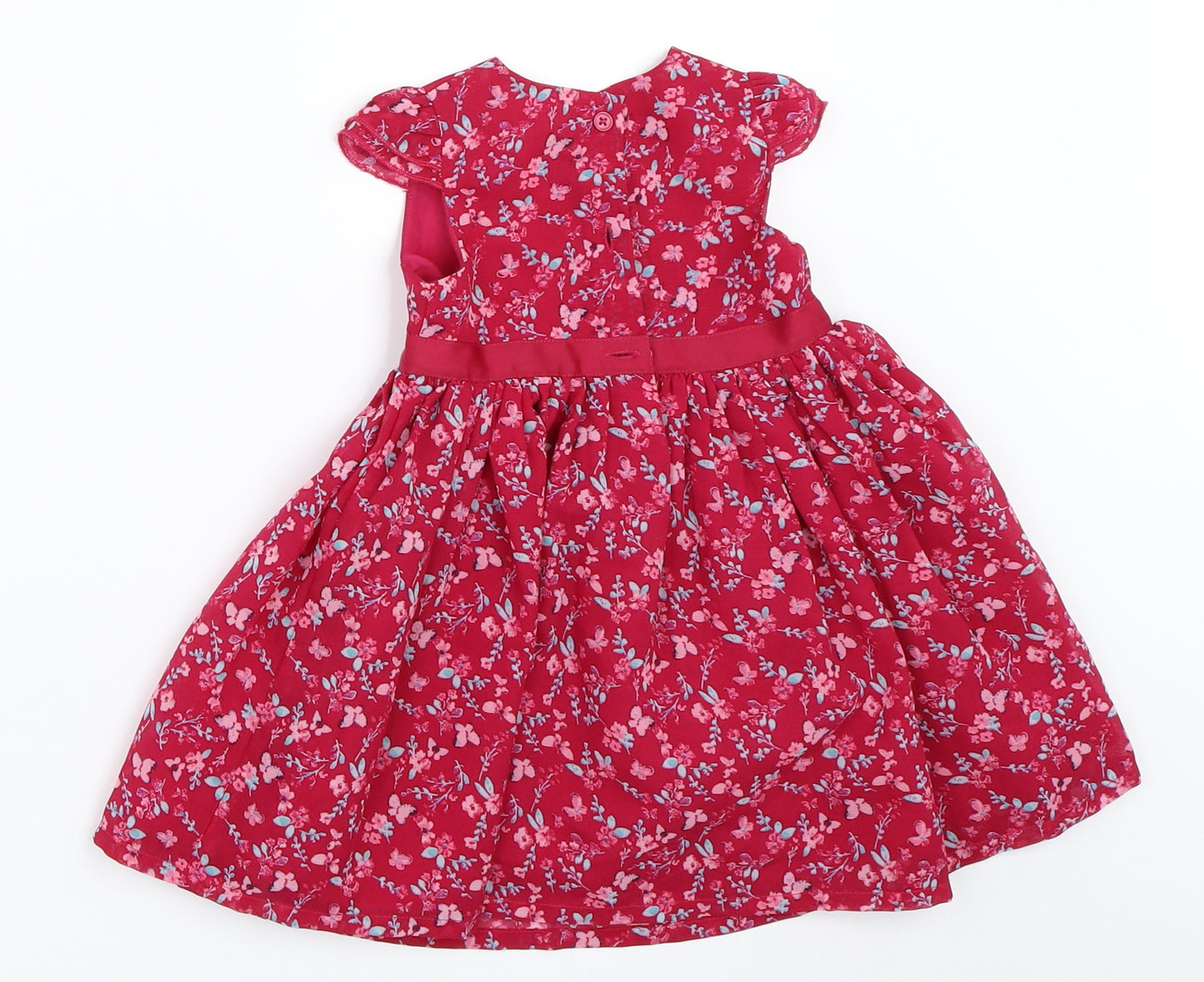 George Girls Pink Floral  Fit & Flare  Size 6-9 Months