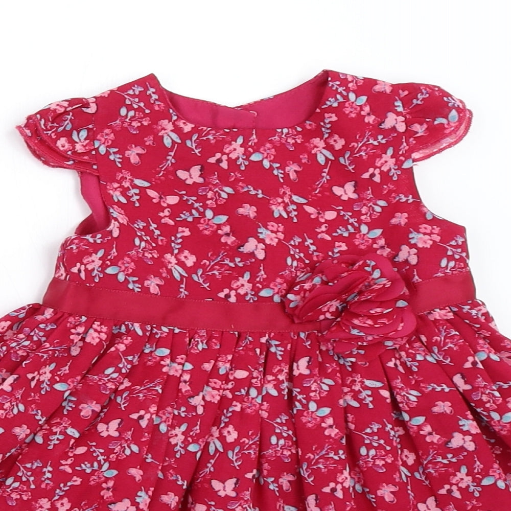 George Girls Pink Floral  Fit & Flare  Size 6-9 Months
