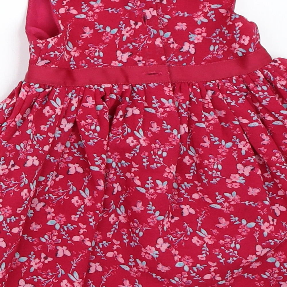 George Girls Pink Floral  Fit & Flare  Size 6-9 Months