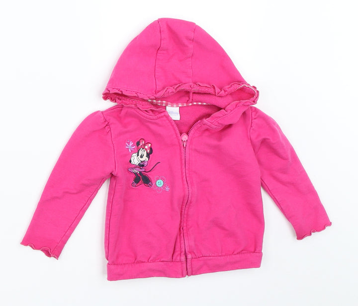 Disney Girls Pink Jacket Size 9-12 Months - Minnie mouse