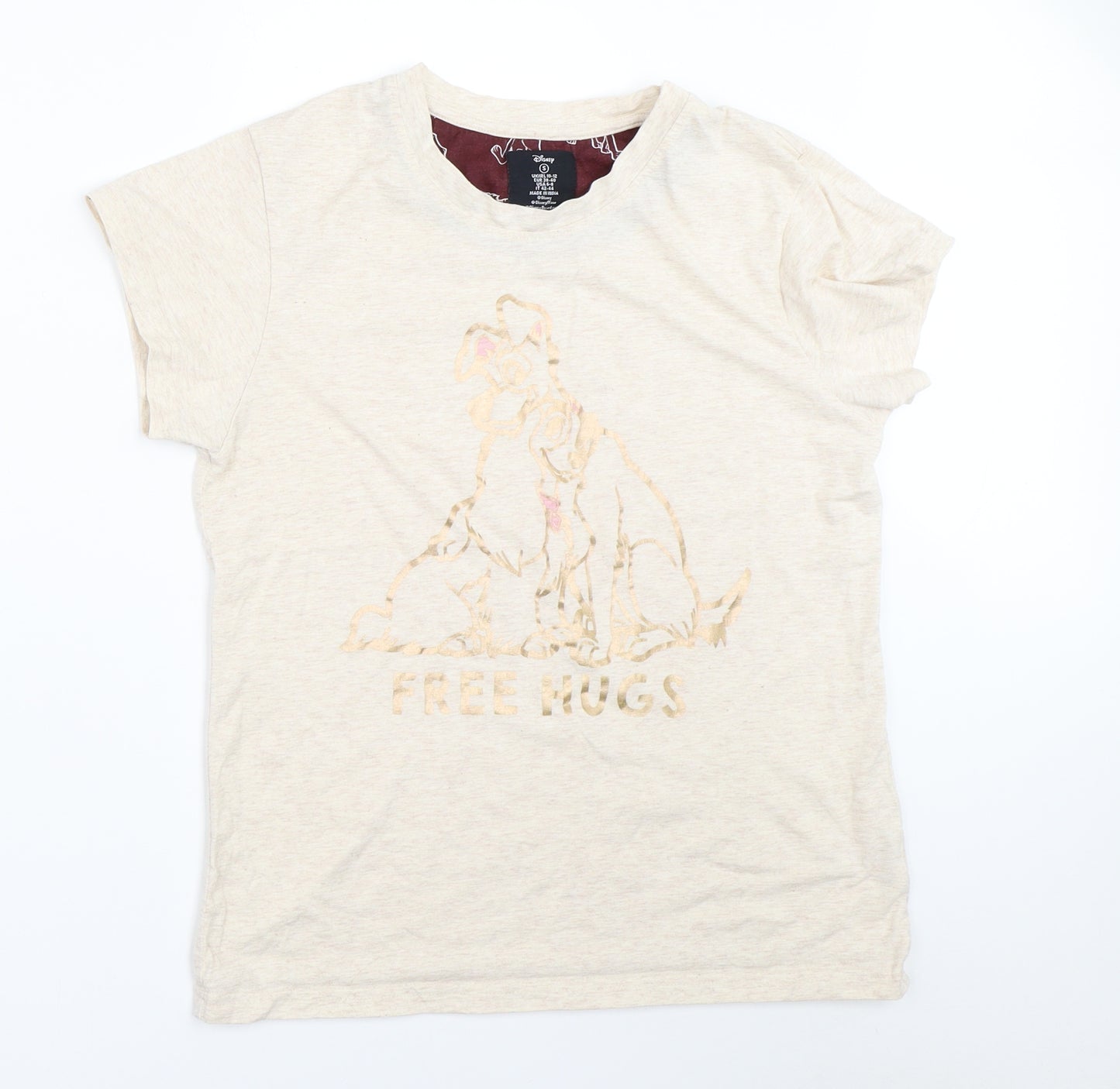 Primark Womens Beige Solid  Top Pyjama Top Size S  - disney