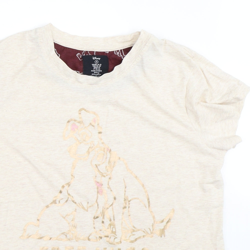 Primark Womens Beige Solid  Top Pyjama Top Size S  - disney