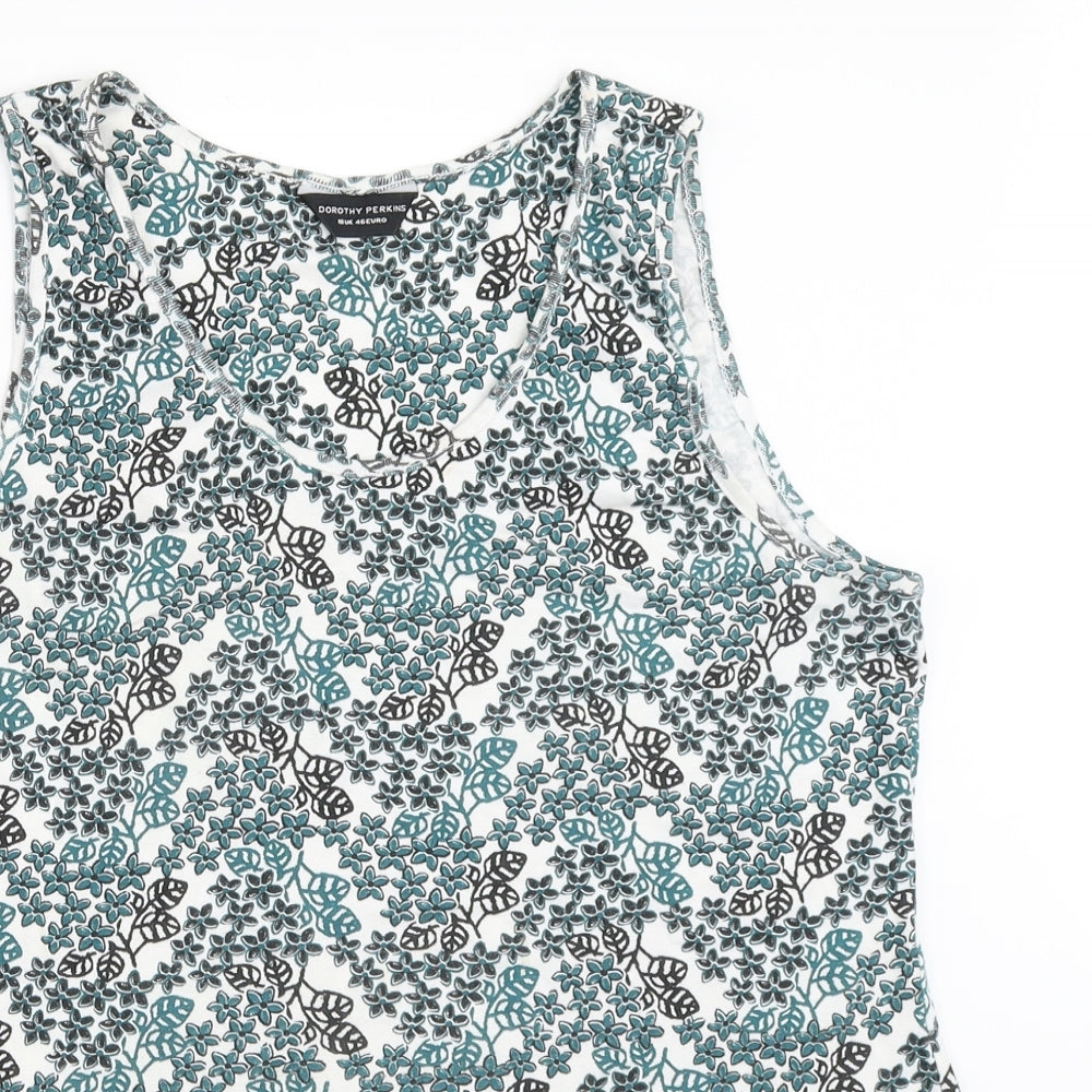 Dorothy Perkins Womens Green Floral  Basic Tank Size 18
