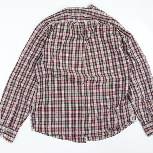 St George Mens Purple Check   Button-Up Size L