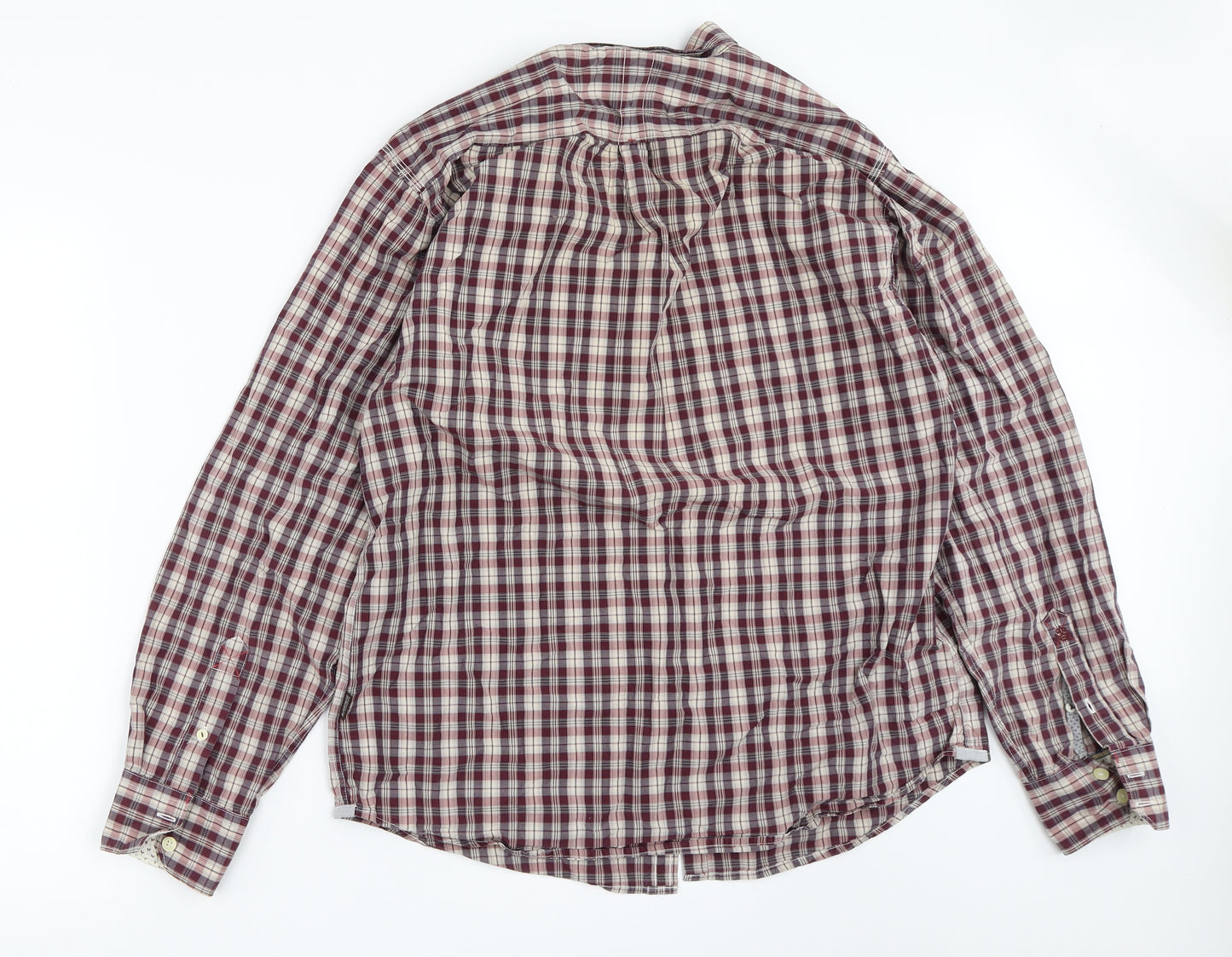 St George Mens Purple Check   Button-Up Size L