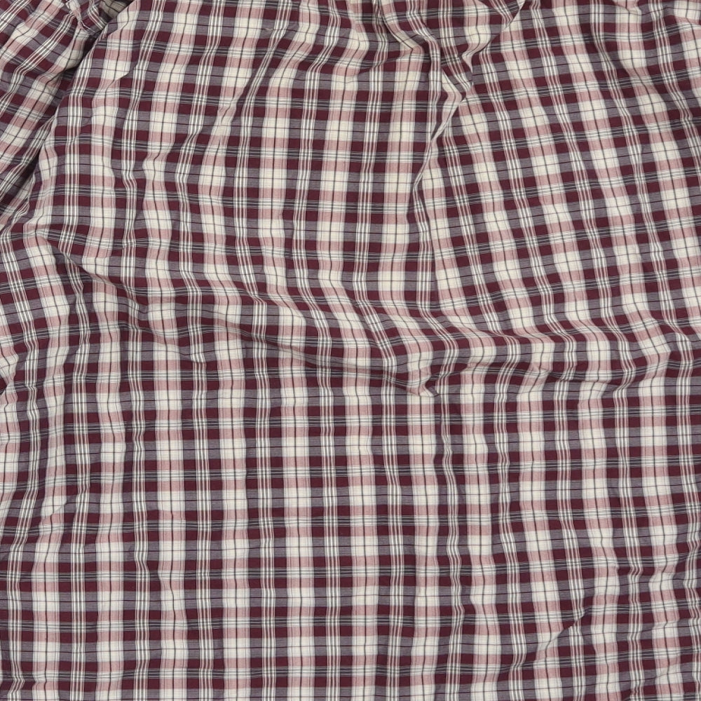St George Mens Purple Check   Button-Up Size L
