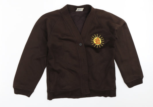 David Luke Boys Brown   Cardigan Jumper Size 9-10 Years