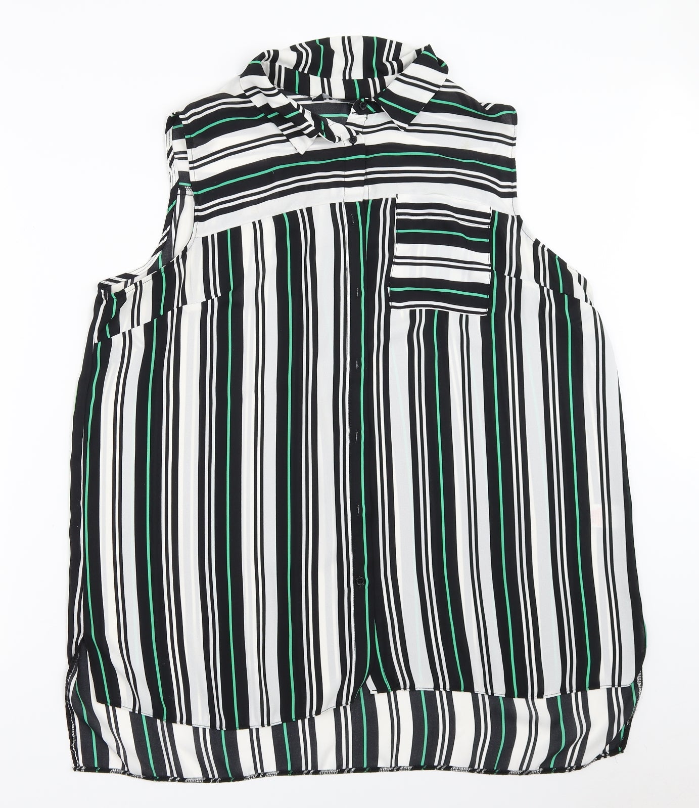 F&F Womens White Striped  Basic Button-Up Size 18