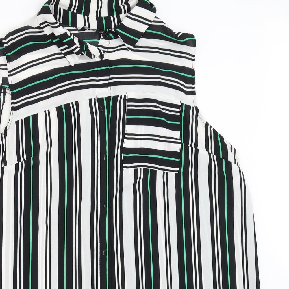 F&F Womens White Striped  Basic Button-Up Size 18